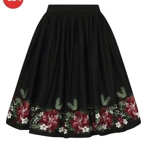 Jasmine festive floral poinsettia full skirt